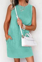 Load image into Gallery viewer, CASUALLY CHIC SEA GREEN MINI TANK DRESS **SHIPPING EXPECTED TO BEGIN ON DATE 6/14**
