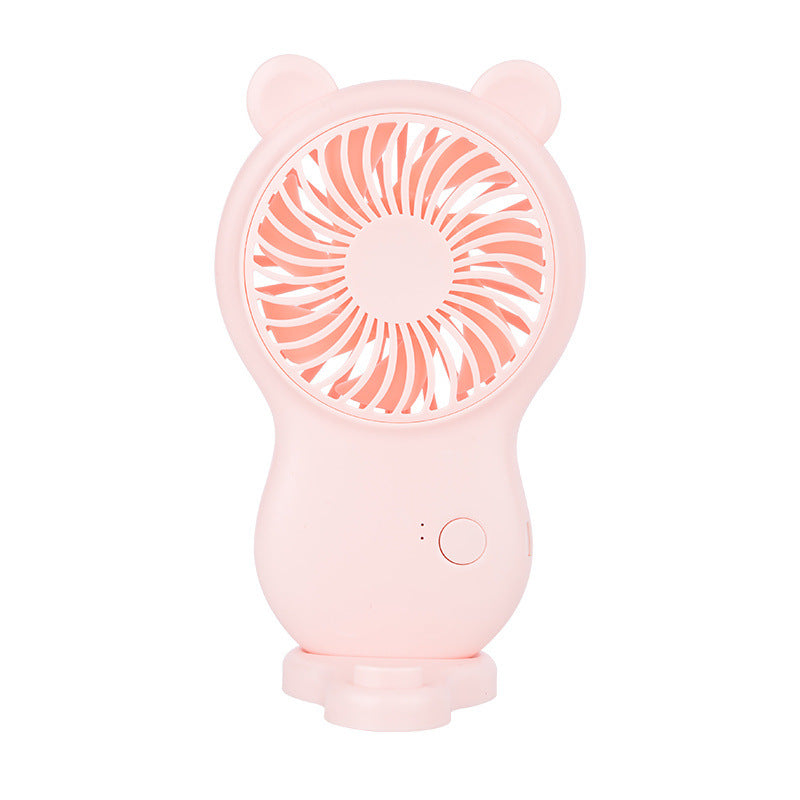 Handheld Pocket Mini Fan Portable With Bracket USB Mini Fan Portable Pocket Fan Cartoon Handheld Desktop Rechargeable Standing Fan Three Gear Wind Speed Regulation Battery Operated USB Small Fan with 3 Speeds for Home Office Car Outdoor Travel Stevvex