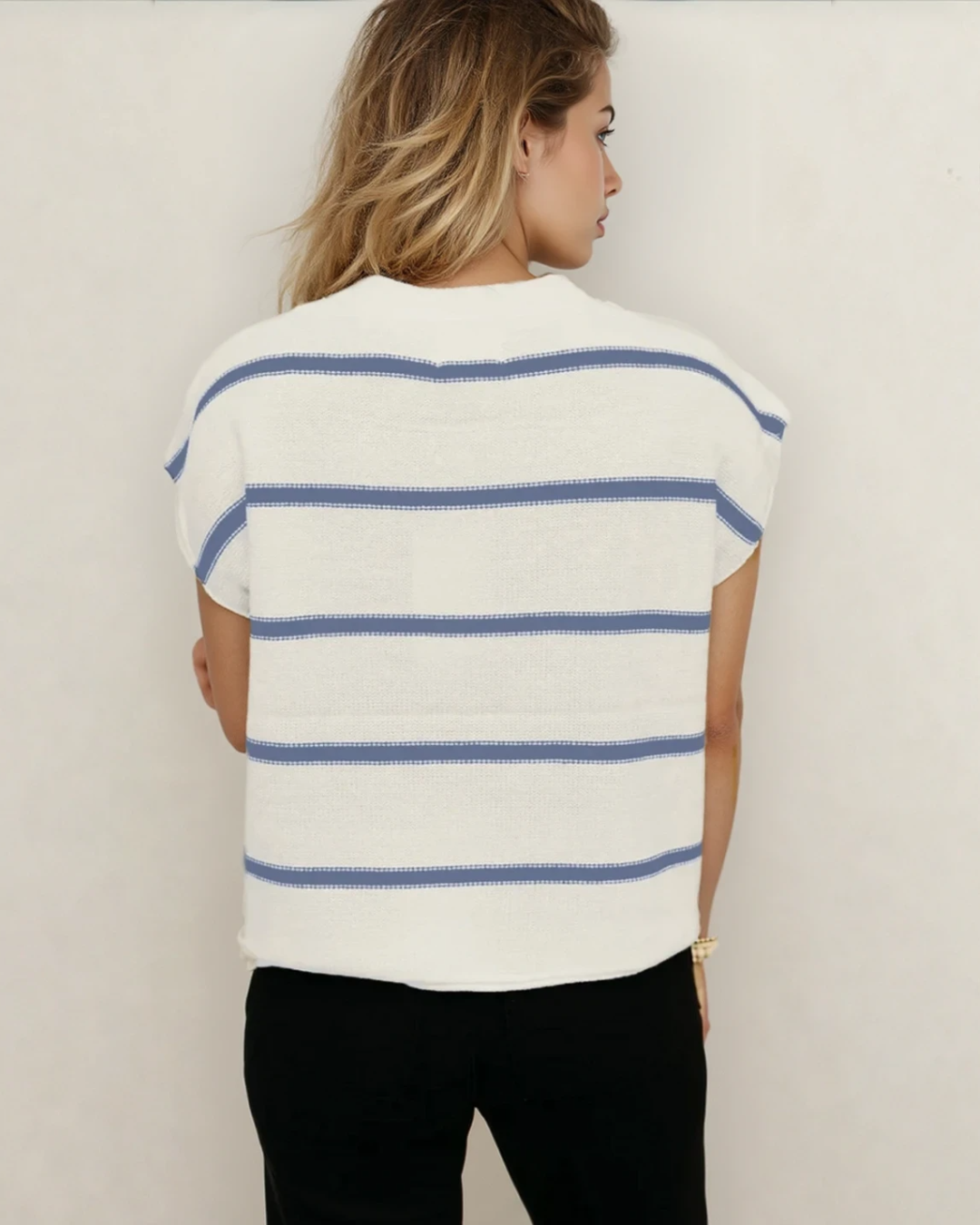 Rhodes Striped Batwing Sleeve Sweater Tee Indie & Co.