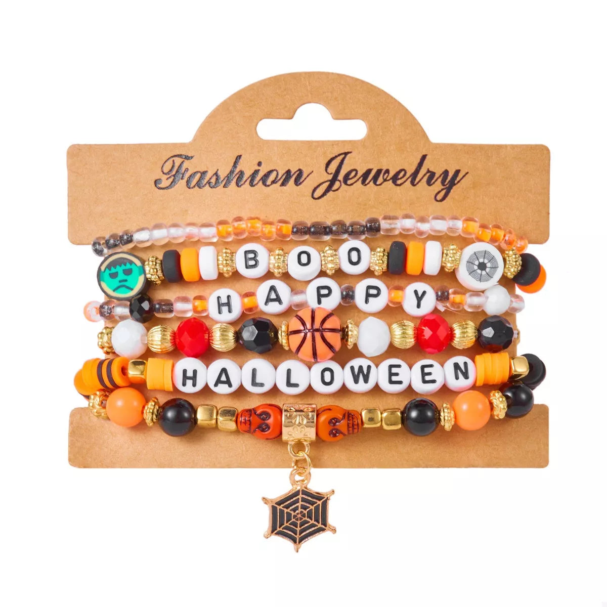 6 Piece Halloween Letter Beaded Bracelet