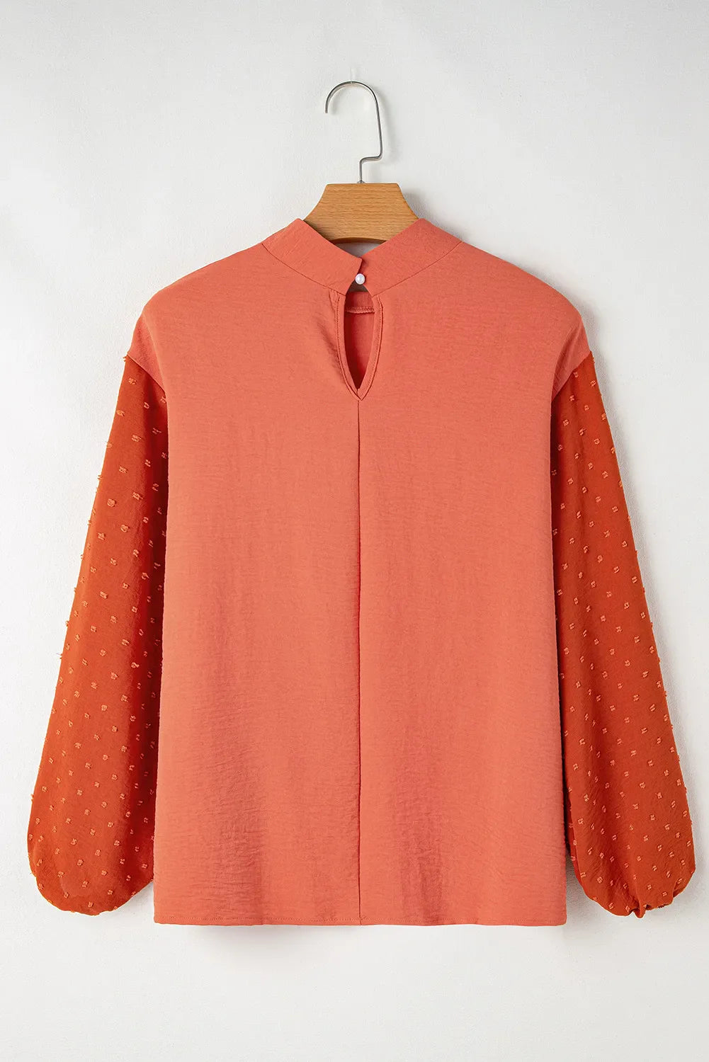 Swiss Dot Mock Neck Balloon Sleeve Blouse Creative Chaos Boutique