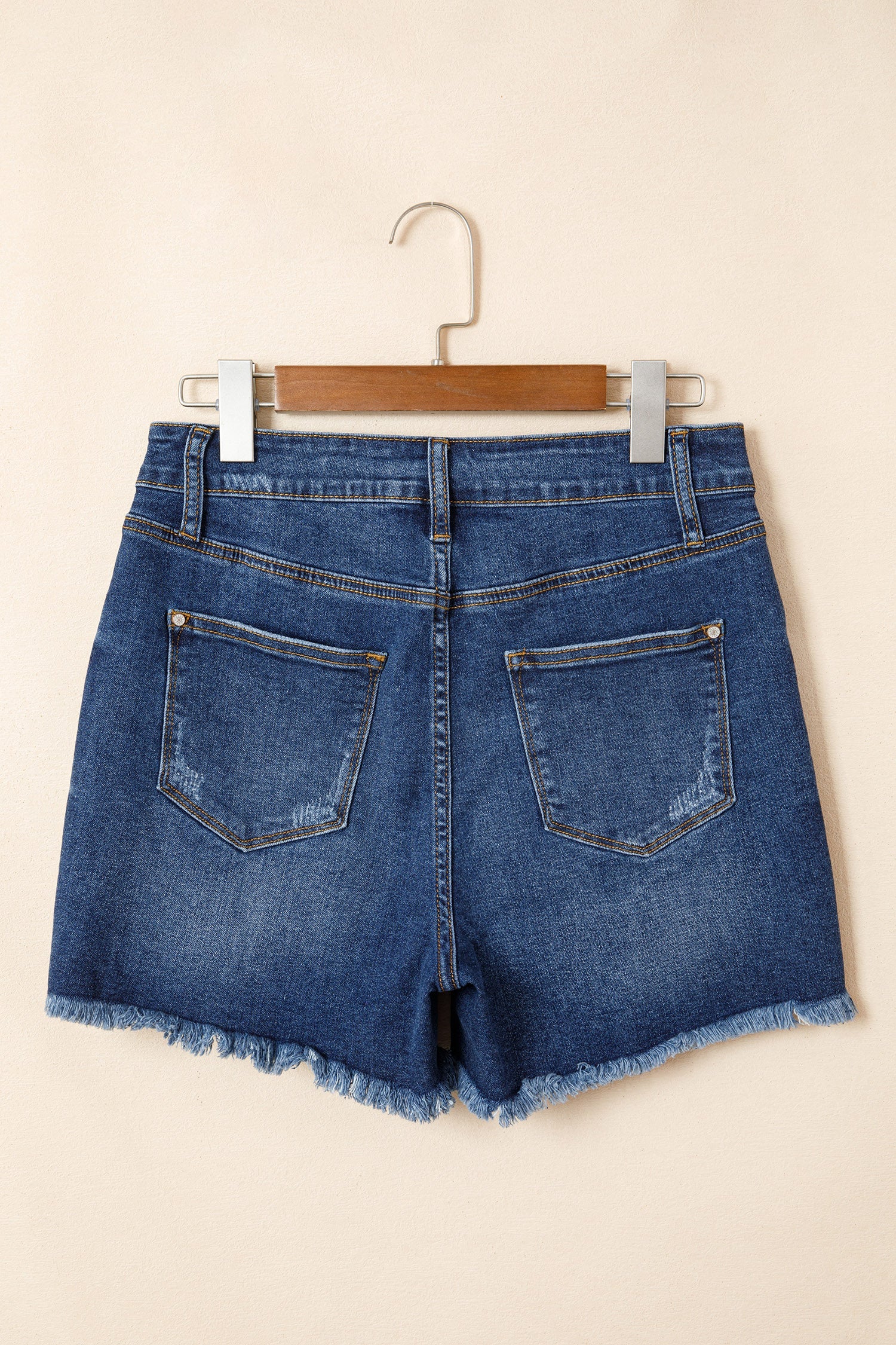 Holland Hem Distressed Whiskery Shorts Threaded Pear