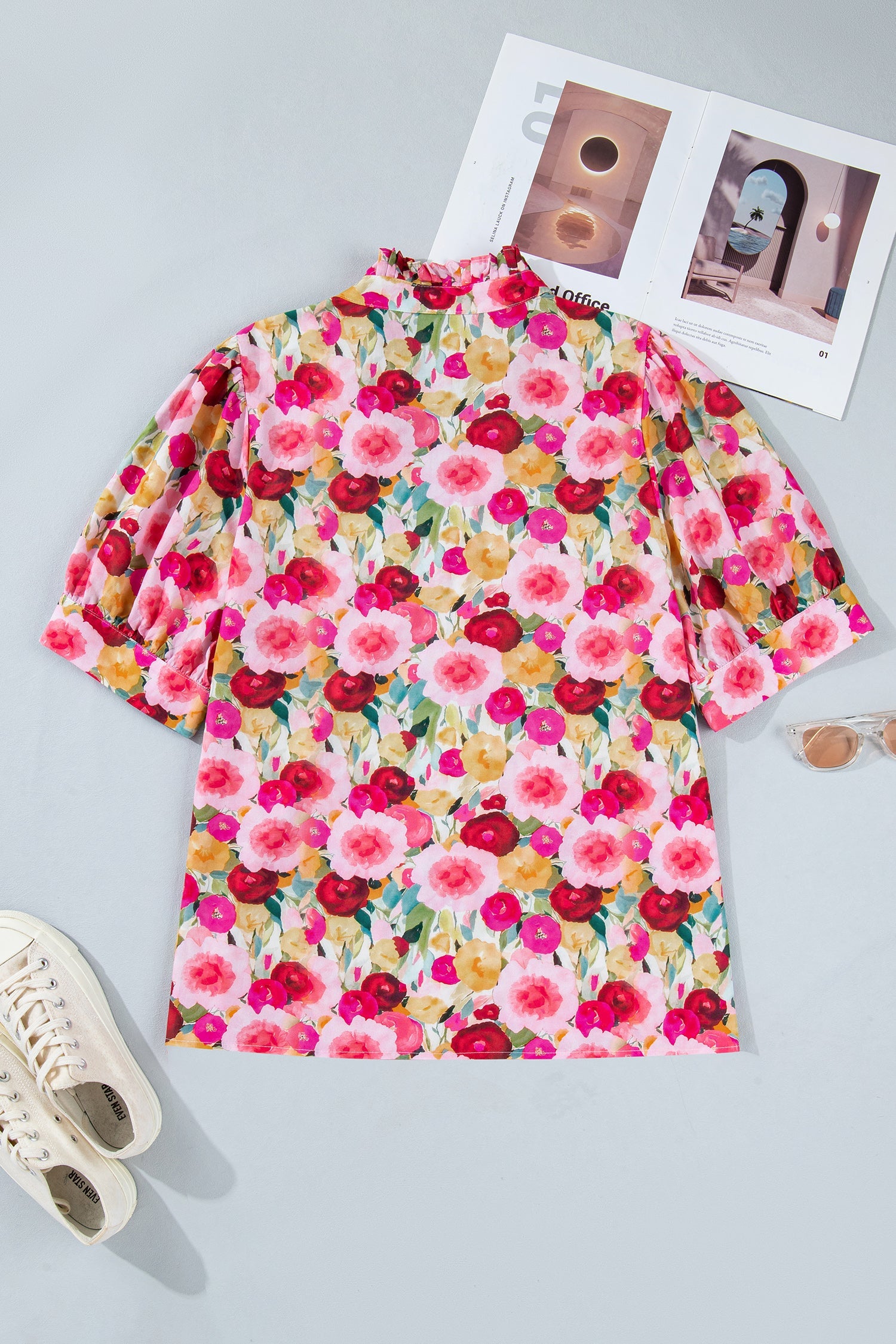Oaklynn Puff Short Sleeve PLUS Top Threaded Pear