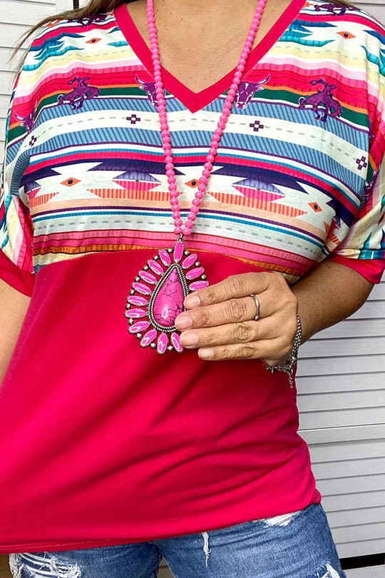 Bull Aztec Fuschia Top