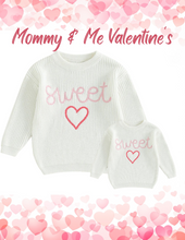Load image into Gallery viewer, RTS: Mommy and Me Valentine&#39;s Sweetheart Sweater!
