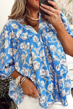 Load image into Gallery viewer, BLUEBELLE V-NECK BUBBLE SLEEVE BLOUSE **SHIPPING EXPECTED TO BEGIN ON DATE 8/3**
