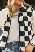 Load image into Gallery viewer, BOULDER BOUND BLACK CHECK SHERPA ZIP VEST **SHIPPING EXPECTED TO BEGIN ON DATE 11/05**
