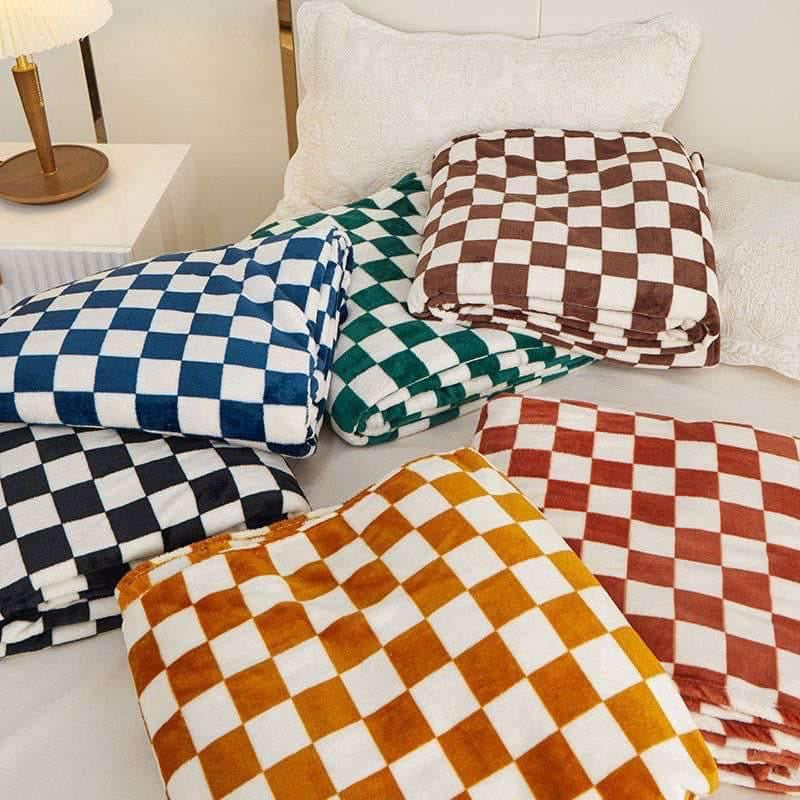 Checkered Plush Blankets