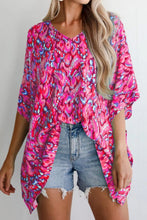 Load image into Gallery viewer, Abstract Print V Neck Half Sleeve Loose Fit Blouse
