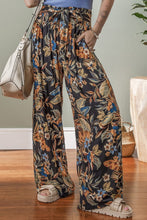 Load image into Gallery viewer, Multicolour Floral Shirred Pants with tie
