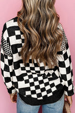 Load image into Gallery viewer, CHECKMATE BLACK CHECKERED SWEATER
