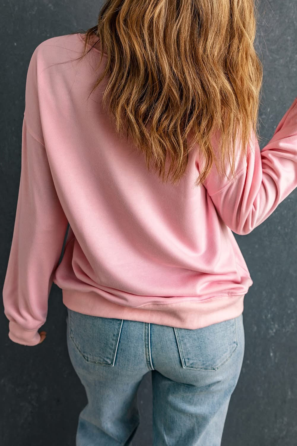 Pink Heart XOXO Graphic Crewneck Sweatshirt