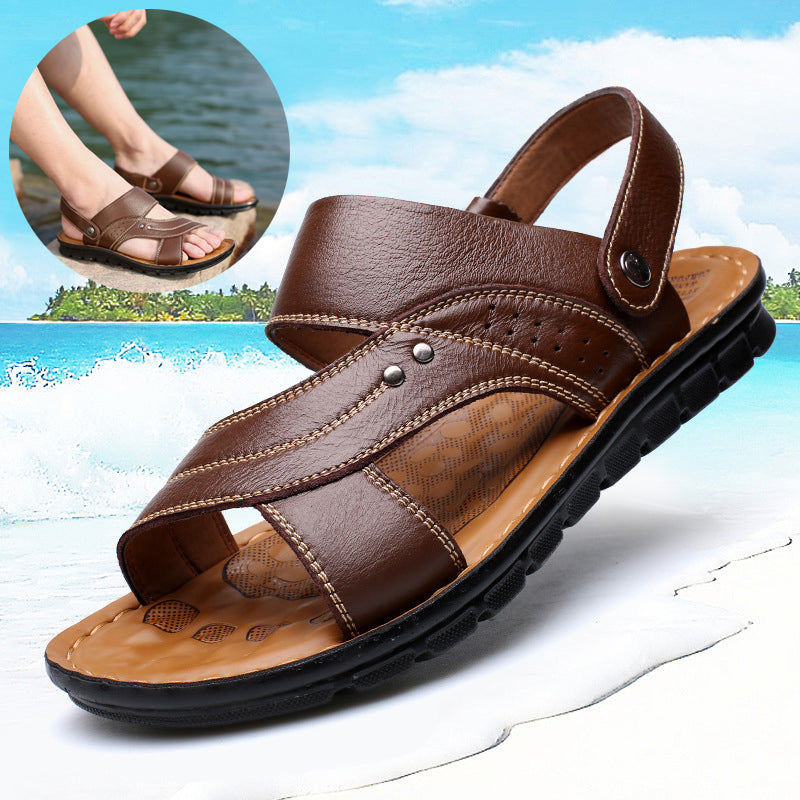 Men's Leather Back-Strap Sandals