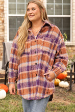 Load image into Gallery viewer, Multicolour Plus Size Plaid 
Shacket
