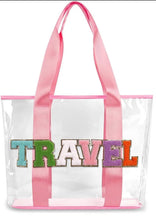 Load image into Gallery viewer, RTS: Clear Embroidered Chenille Letter Totes-
