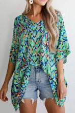 Load image into Gallery viewer, Abstract Print V Neck Half Sleeve Loose Fit Blouse
