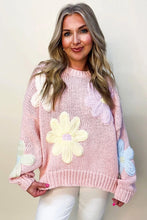 Load image into Gallery viewer, All the better Pink Petals Embroidered Sweater
