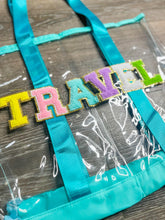 Load image into Gallery viewer, RTS: Clear Embroidered Chenille Letter Totes-
