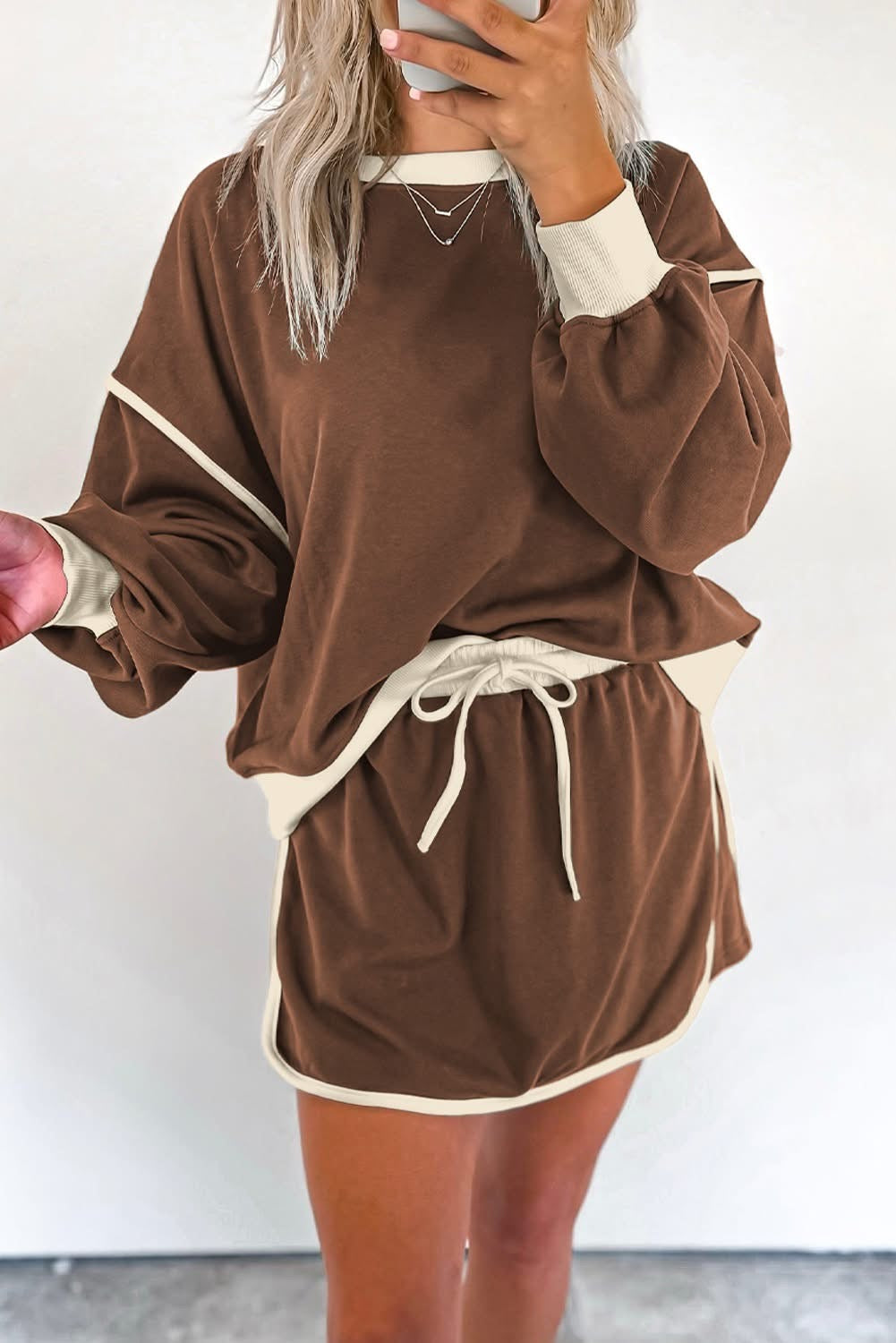 Color Contrast Pullover + Short Set