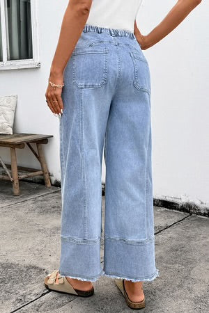 THE WILLOW BEAU BLUE WIDE LEG DENIM PANTS