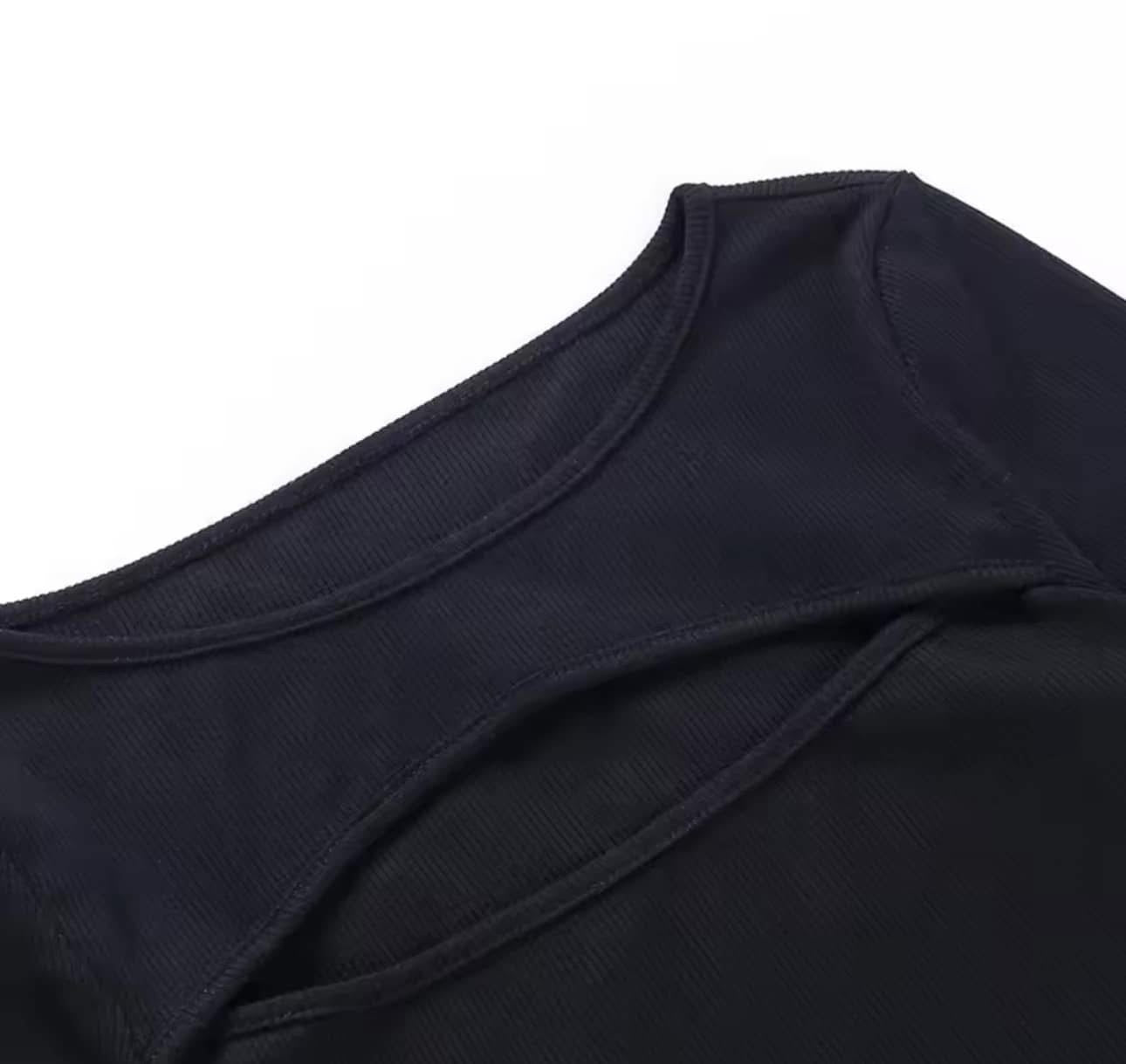 Ribbed peek a boo top