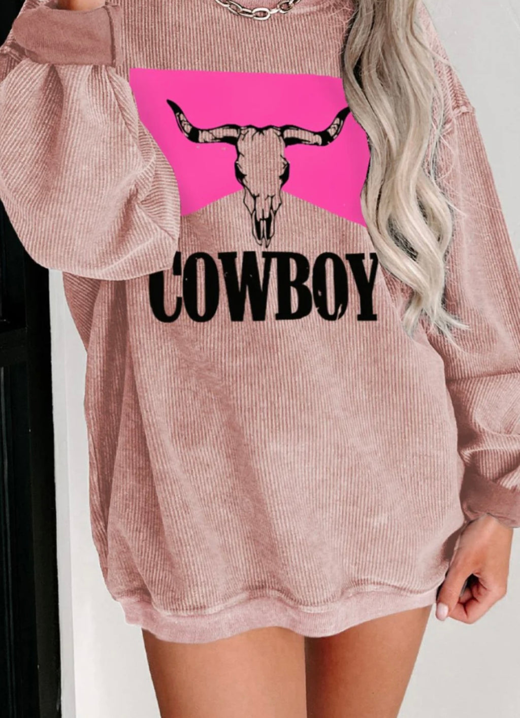 COWBOY Graphic Round Neck Sweatshirt