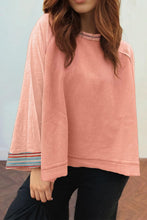 Load image into Gallery viewer, Orange Waffle Knit 
wide sleeve Raglan top
