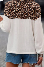 Load image into Gallery viewer, Leopard Waffle Knit Patchwork Top
