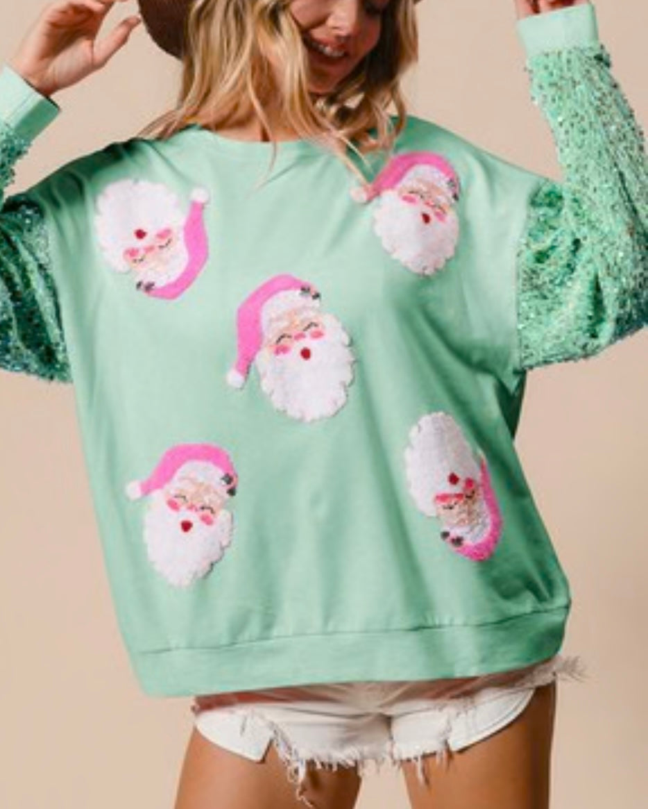 Christmas Sequin Sleeve Sweatshirt