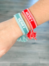 Load image into Gallery viewer, &quot;Merry&quot; Woven Christmas Bracelets
