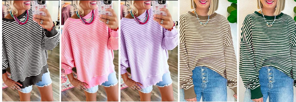 Cozy Striped Oversized Sweatshirt