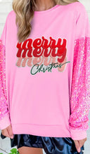 Load image into Gallery viewer, Christmas Patchwork Sequin Sleeve Top
