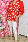 Red Floral print Top