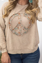 Load image into Gallery viewer, Plus Size Floral Peace Sign Sweatshirt
