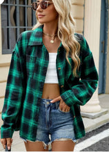 Load image into Gallery viewer, Plaid Collared Neck Long Sleeve Shirt
