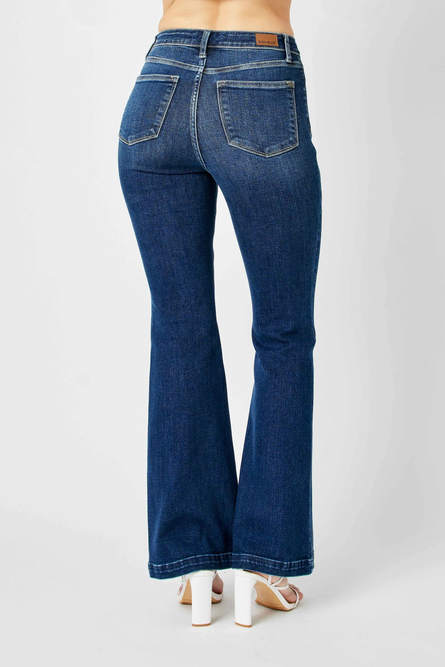 Judy Blue Full Size Hw Angled Side Seam Detail Flare Jeans Plus Size