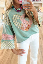 Load image into Gallery viewer, Floral Peace Heart Graphic Wide Sleeve Top
