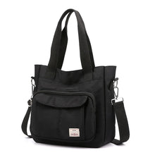 Load image into Gallery viewer, Multi Pockets Zipped Large Canvas Shoulder Bag
