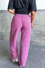 Load image into Gallery viewer, Pink Plaid High Waist Wide Leg Casual Pants
