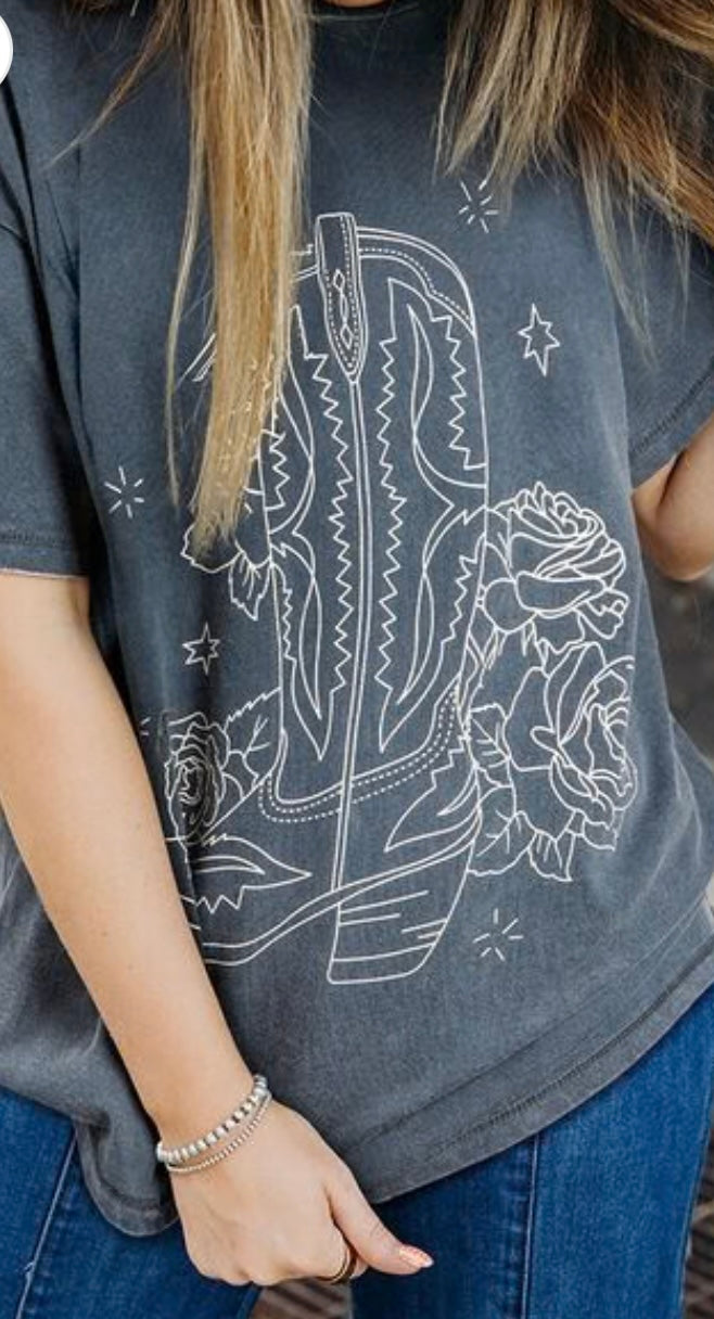 Western Cowboy Boots Graphic T-Shirt