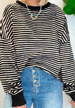 Load image into Gallery viewer, Cozy Striped Oversized Sweatshirt
