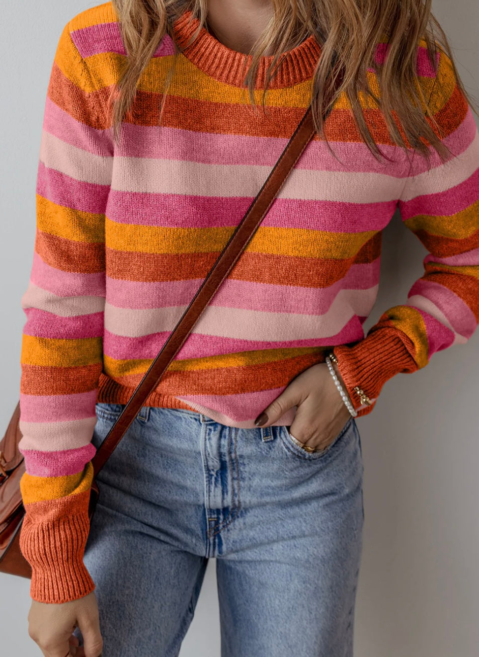Stripe Color Block Sweater