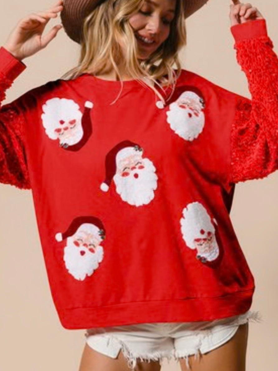 Christmas Sequin Sleeve Sweatshirt