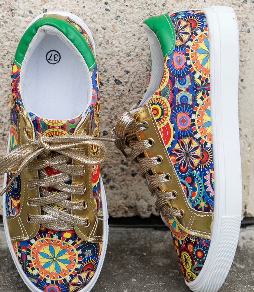 Gold Hippy Sneakers