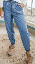 Load image into Gallery viewer, Plus Size Drawstring Waist Pocketed Denim Joggers
