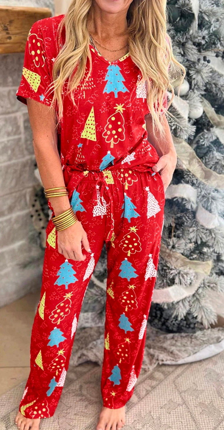 Christmas Tree Print Pjs