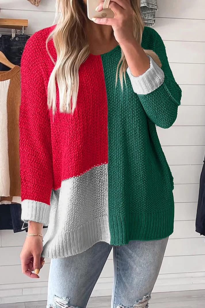 Knit V Neck Loose Sweater