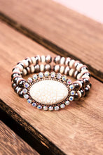 Load image into Gallery viewer, BENTLEY SILVERTONE BEADED BRACELET SET
