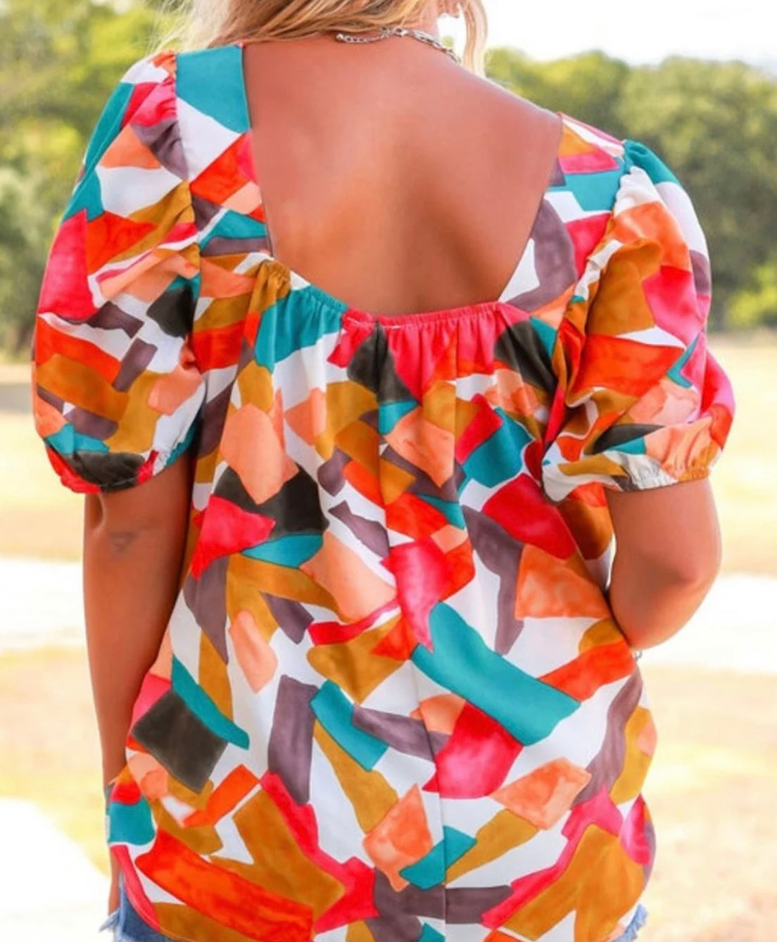 Multicolor Abstract Blouse
