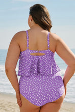 Load image into Gallery viewer, Purple Plus Size Polka Dot Tankini
